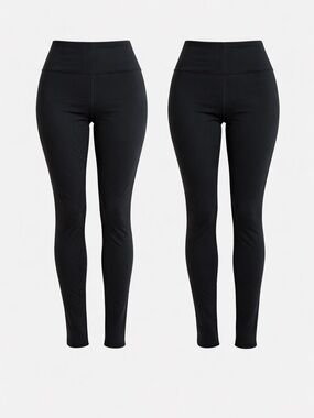 VSX Sport Black High-Waisted Compression Leggings Bundle (2 Pair) – Size 6